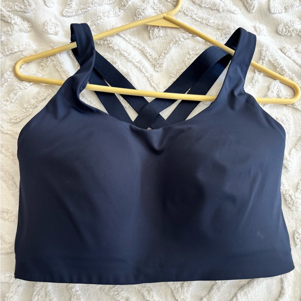 Lululemon Energy High Support Navy Sports Bra 36DDD NWOT